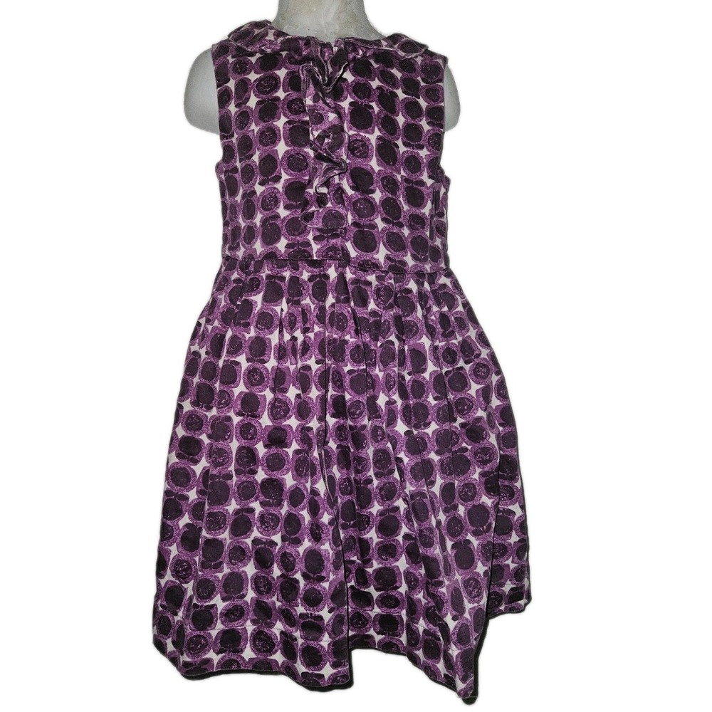 Mini Boden Sleeveless Sheath Dress Girls 4-5y Purple Floral Ruffle‎ Accent